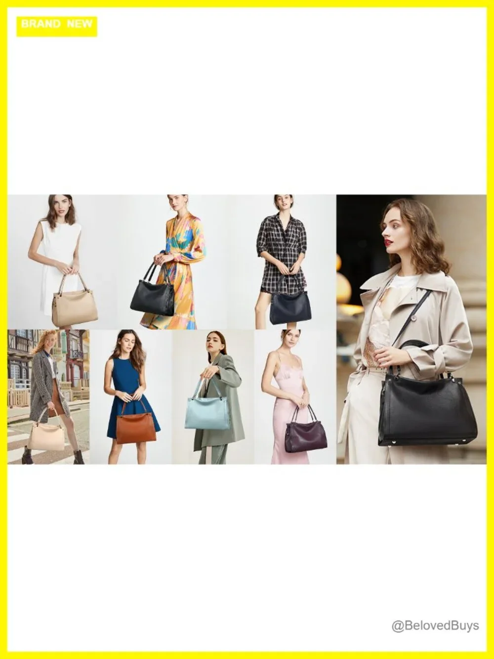 Genuine Leather Tote Handbag for Women - Soft Satchel Shoulder Hobo Bag